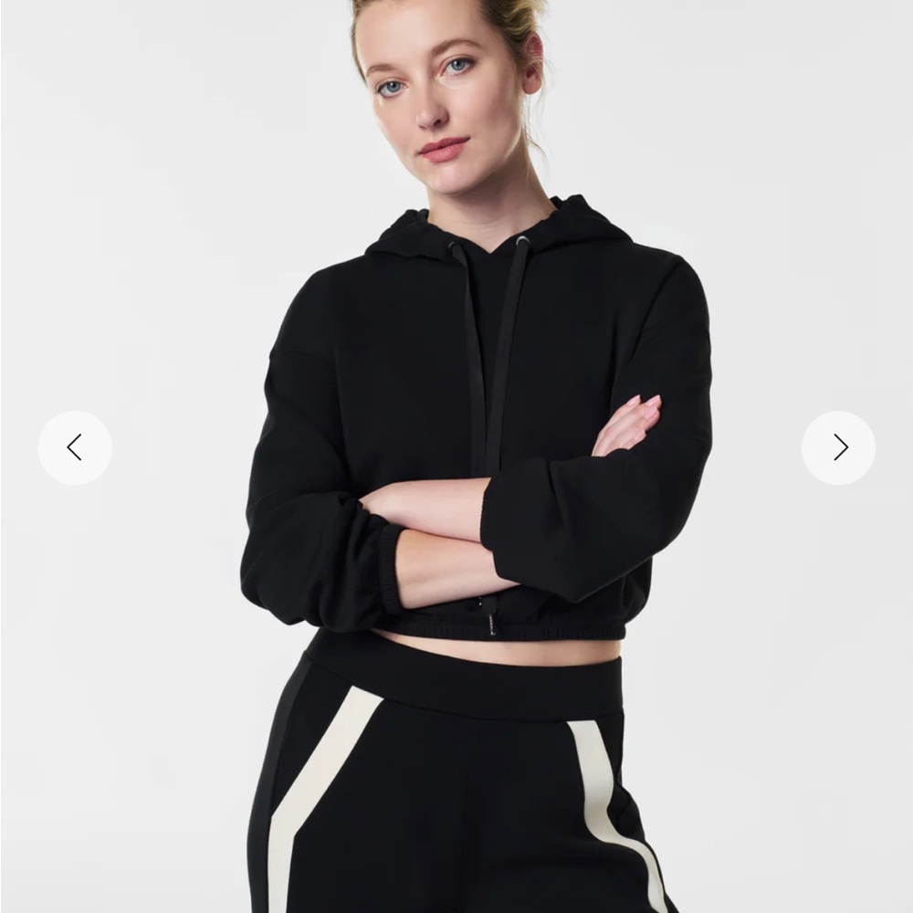 SPANX Black Cropped Hoodie